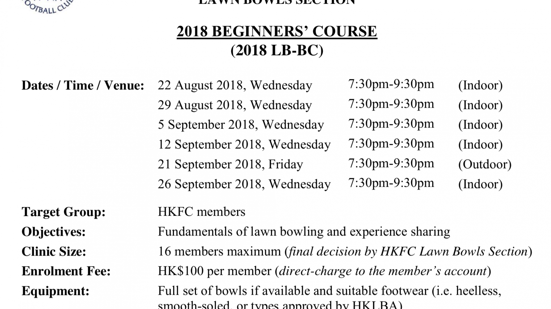 Beginner's Course 2018
